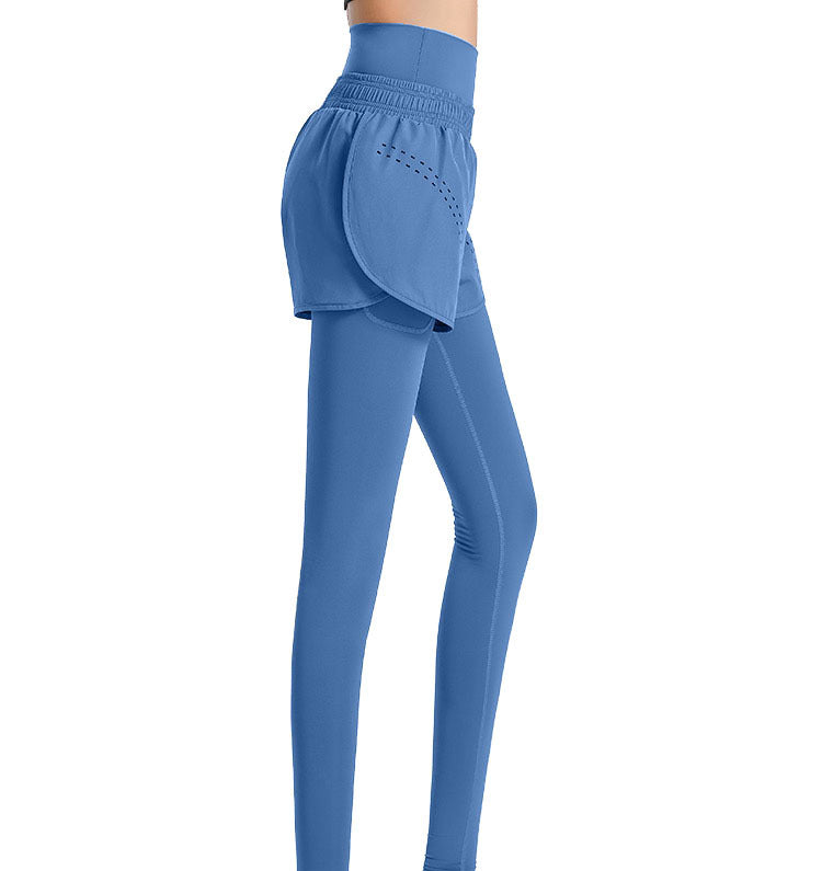 Damen Sportliche Leggings mit integriertem kurzer Shorts Drune