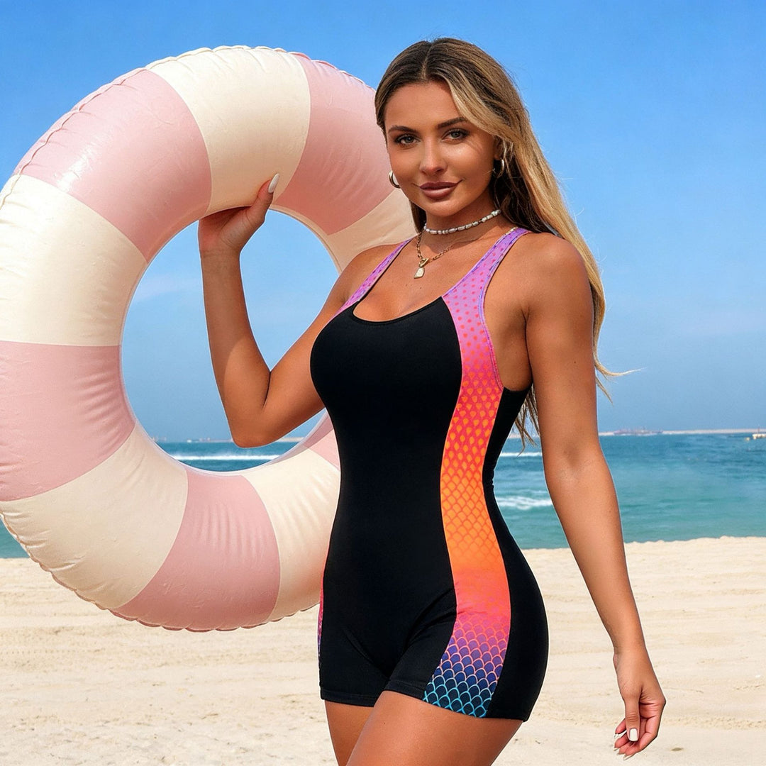 Damen Sportlicher Schwimmanzug mit aufregendem Grafikdesign Drune