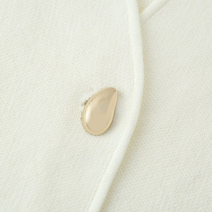Damen elegante Jacke mit V-Ausschnitt und klassischem Knopf Drune