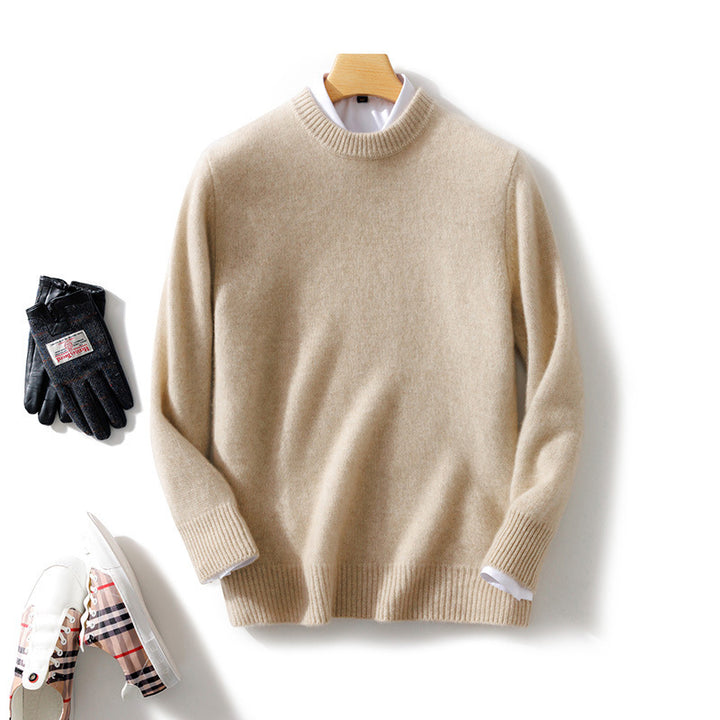 Herren Feiner Stehkragenpullover aus Kaschmir‑Blend mit gerippten Abschlüssen und schlanker Silhouette Drune