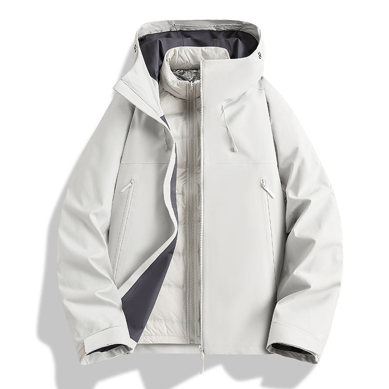 Herren Wasserdichte Softshell-Outdoorjacke mit verstellbarer Kapuze und atmungsaktiver Membran Drune