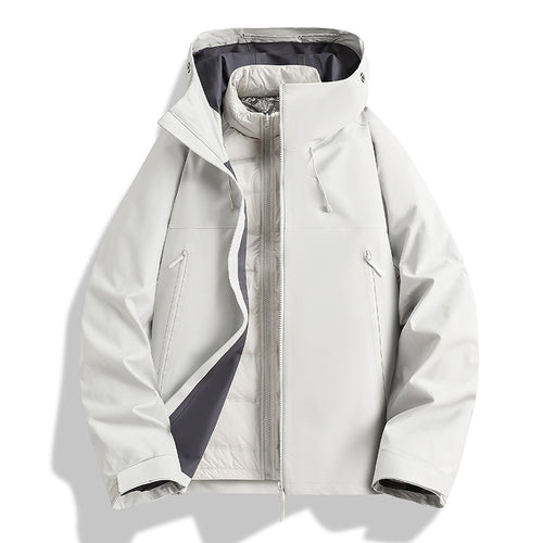 Herren Wasserdichte Softshell-Outdoorjacke mit verstellbarer Kapuze und atmungsaktiver Membran Drune