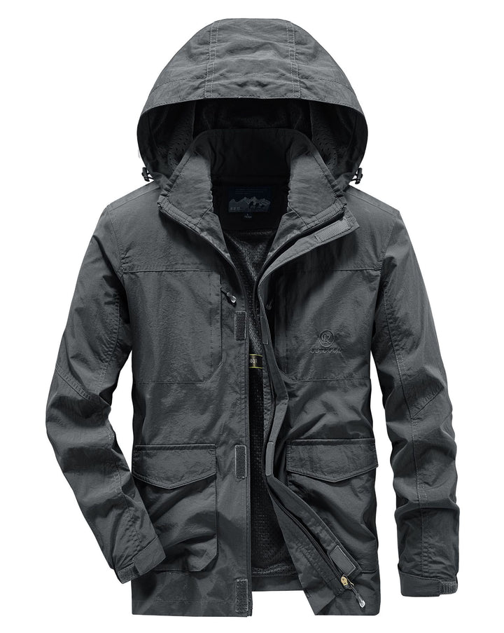 Herren Leichte Utility-Jacke mit Kapuze Drune