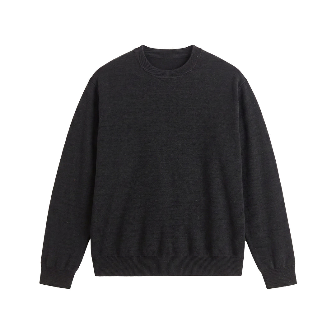 Herren Feiner Rundhals‑Sweatpullover aus Terry‑Frottee mit geripptem Saum Drune