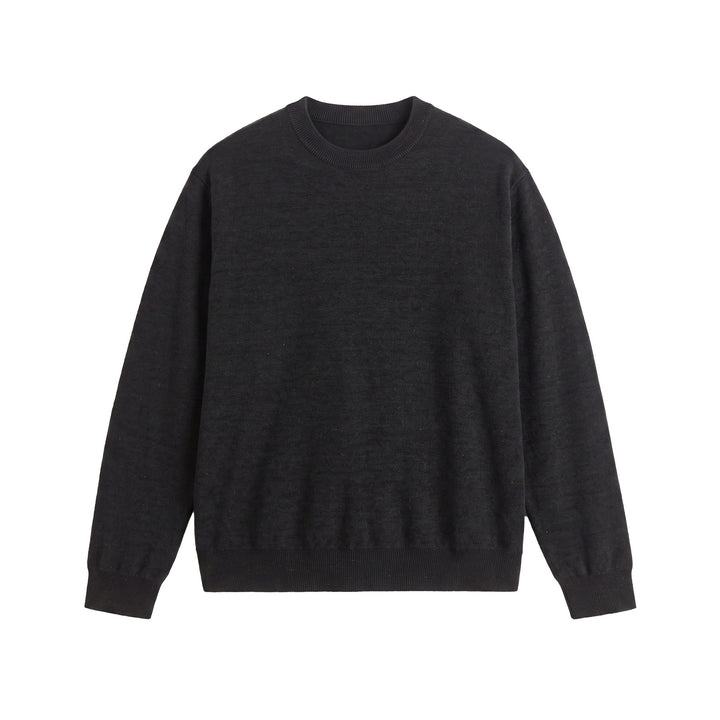 Herren Feiner Rundhals‑Sweatpullover aus Terry‑Frottee mit geripptem Saum Drune