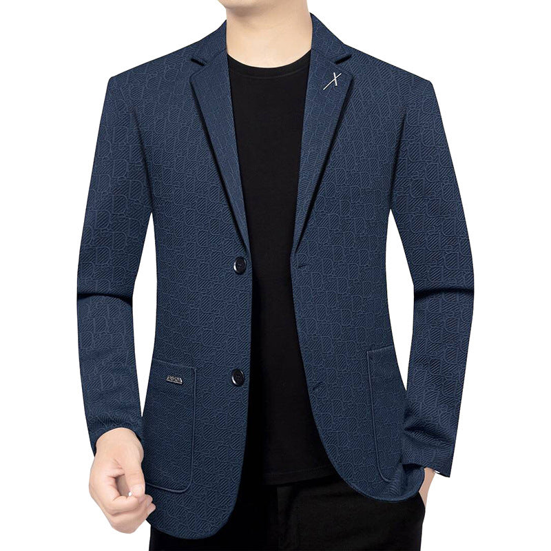 Herren Modernes Einreihiges City-Blazer mit aufgesetzten Taschen und leichter Halbfütterung Drune