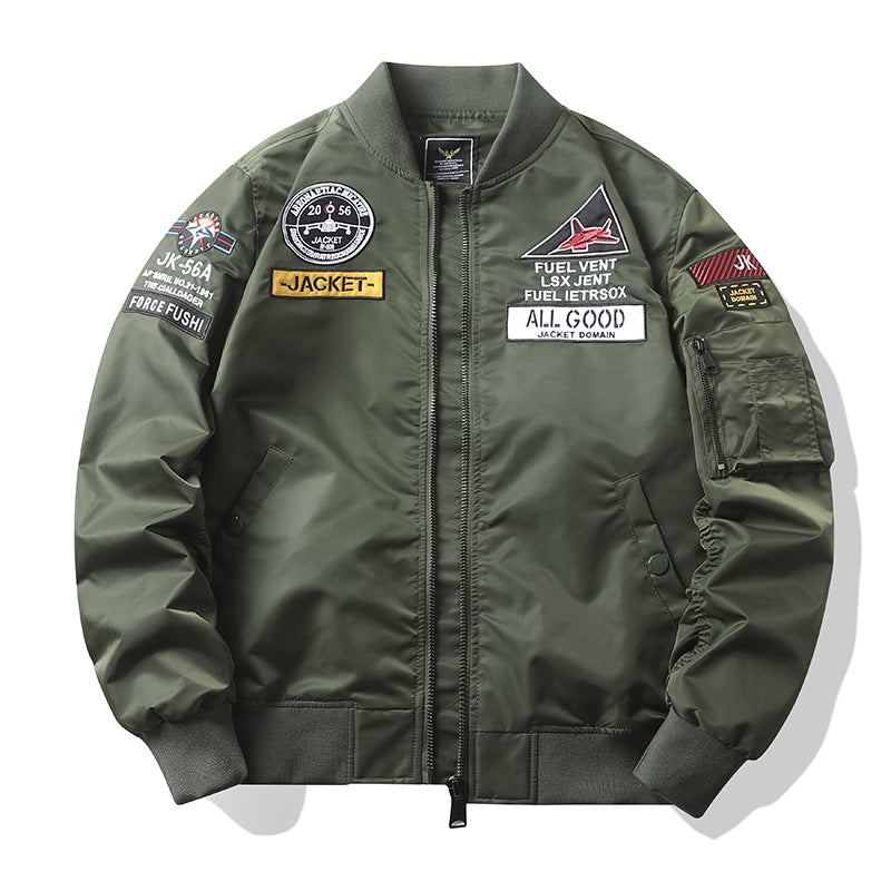 Herren Stylische Bomberjacke mit einzigartigen Patches Drune
