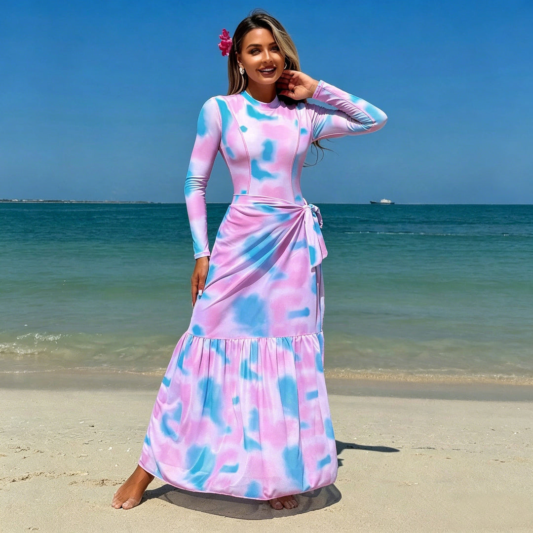 Damen Langärmliges Maxikleid Drune