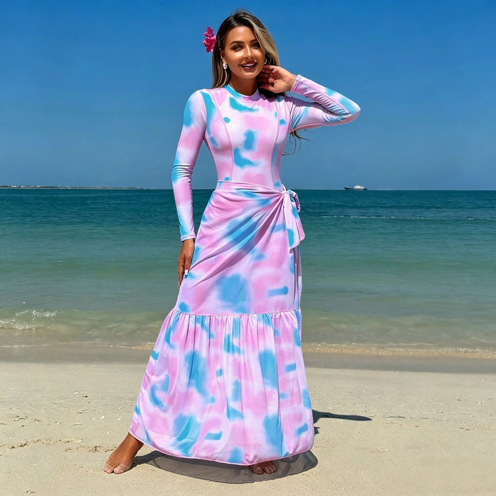 Damen Langärmliges Maxikleid Drune