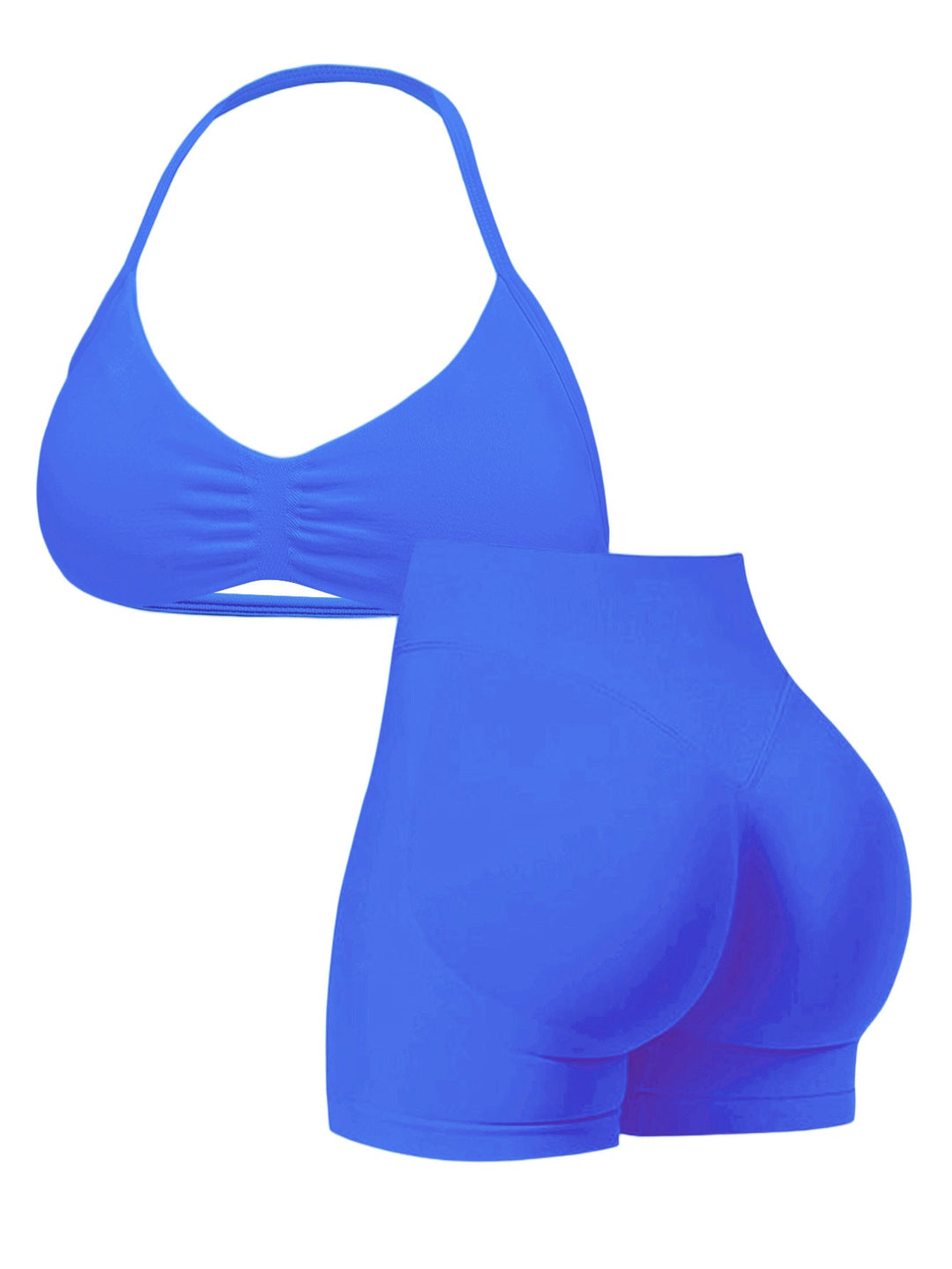 Damen Sport-Bikini-Oberteil mit hoch geschnittenen Shorts und nahtlosem Design Drune