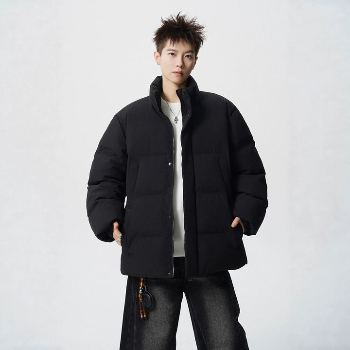 Herren Kurz geschnittene Oversize Steppjacke mit hohem Kragen Drune