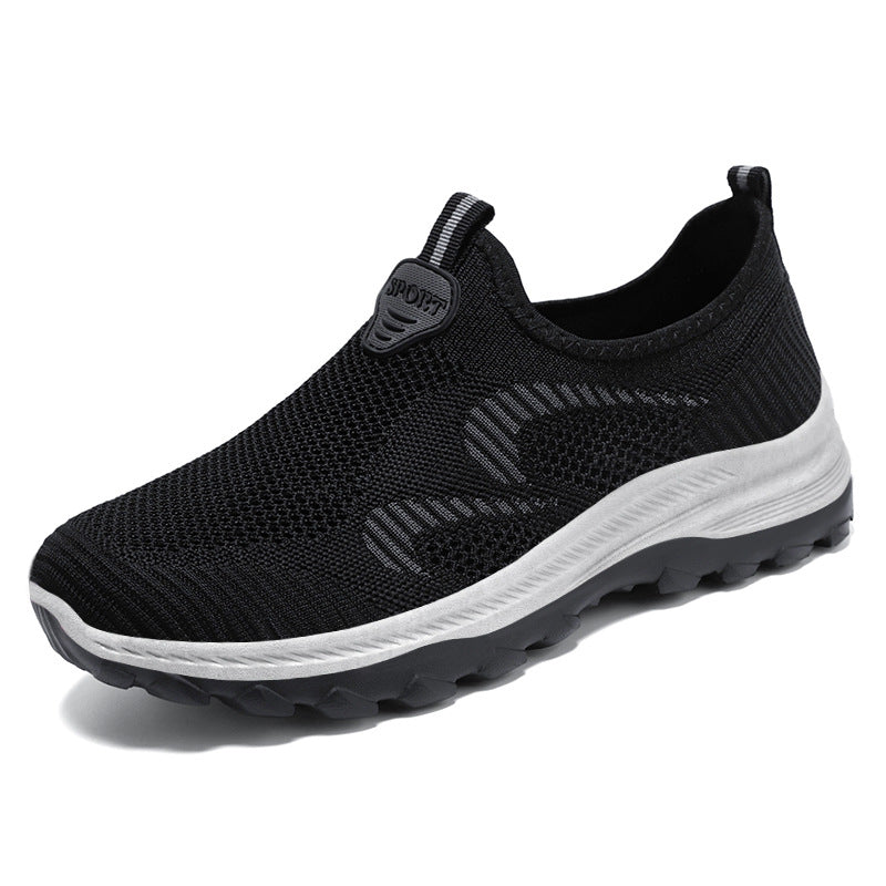 Herren nan elastischer Strick-Slip-On Trekking-Sneaker mit griffiger Profilsohle und ergonomischer Dämpfungssohle Drune