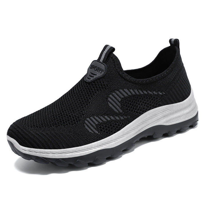 Herren nan elastischer Strick-Slip-On Trekking-Sneaker mit griffiger Profilsohle und ergonomischer Dämpfungssohle Drune