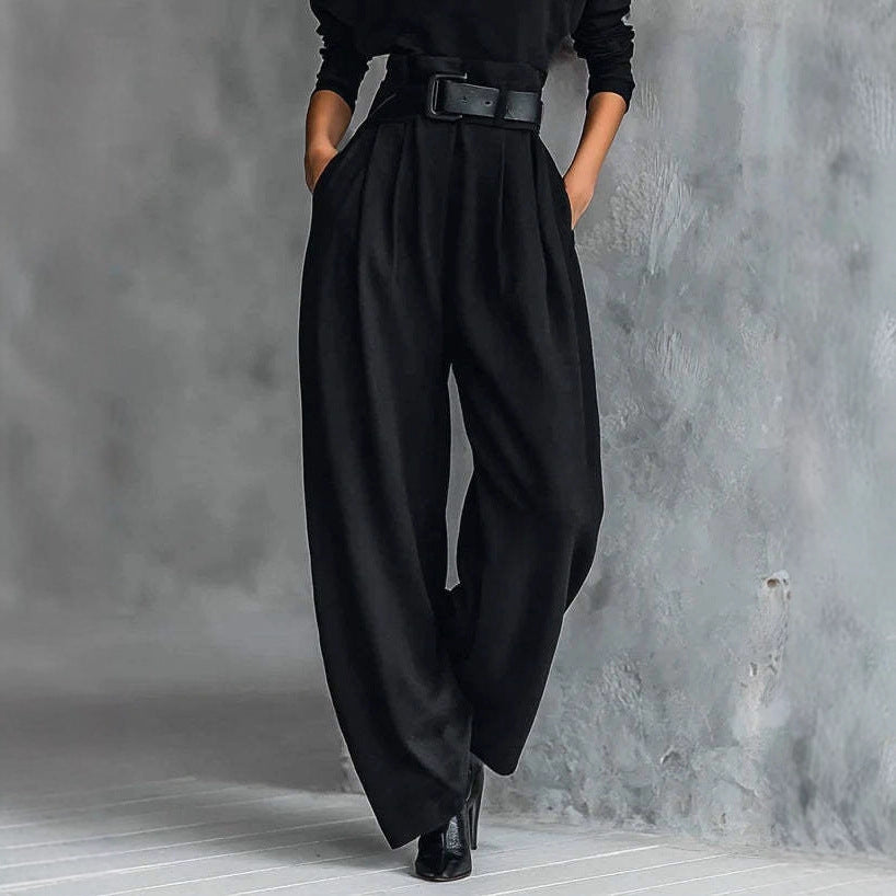 Damen Utility-Jumpsuit mit hohem Kragen und Taillengürtel Drune