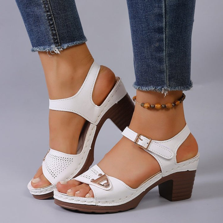 Damen Elegante Sandalen mit Blockabsatz Drune