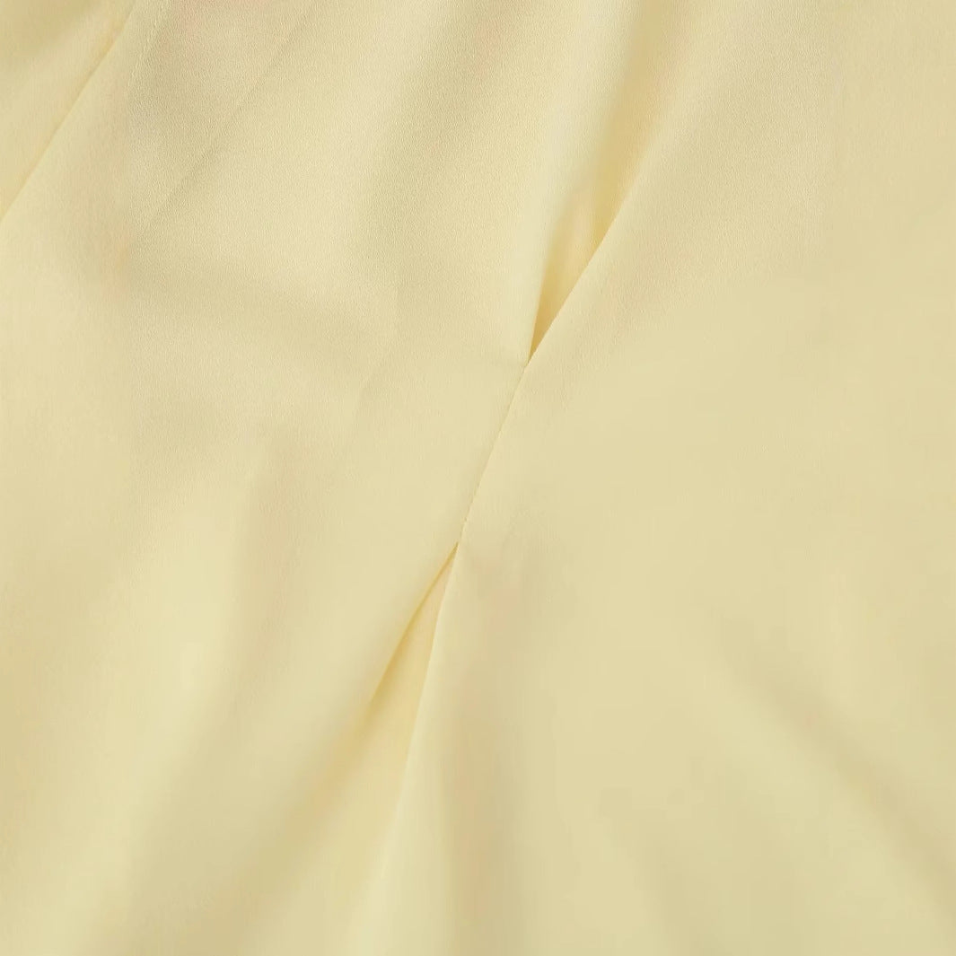 Damen nan feminine Chiffonbluse mit Schnürung V-Ausschnitt und Glockenärmeln Drune