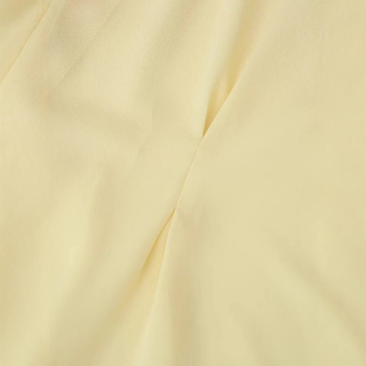 Damen nan feminine Chiffonbluse mit Schnürung V-Ausschnitt und Glockenärmeln Drune