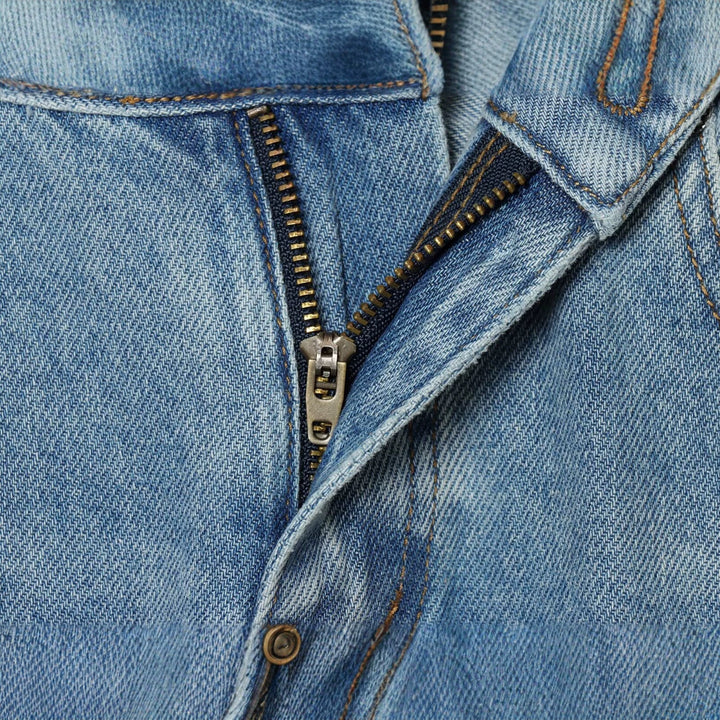 Damen Weite Highwaist-Jeans mit geradem Bein und Herz-Strassbesatz Drune