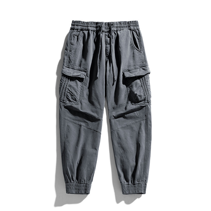 Herren Cargo-Joggerhose mit ergonomischen Kniepasse, elastischem Tunnelzugbund und großvolumigen Klappentaschen Drune