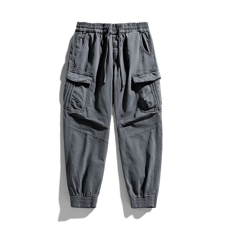 Herren Cargo-Joggerhose mit ergonomischen Kniepasse, elastischem Tunnelzugbund und großvolumigen Klappentaschen Drune