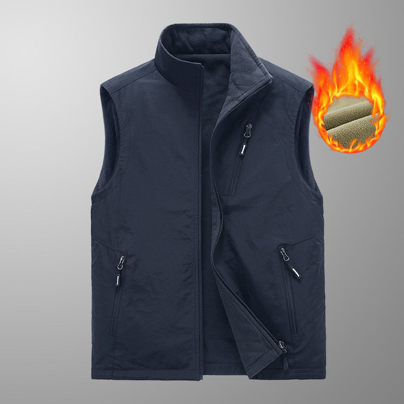 Herren Wärmende Fleece-Jacke ohne Ärmel Drune
