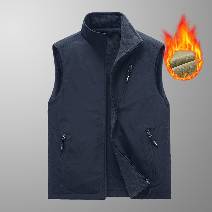 Herren Wärmende Fleece-Jacke ohne Ärmel Drune