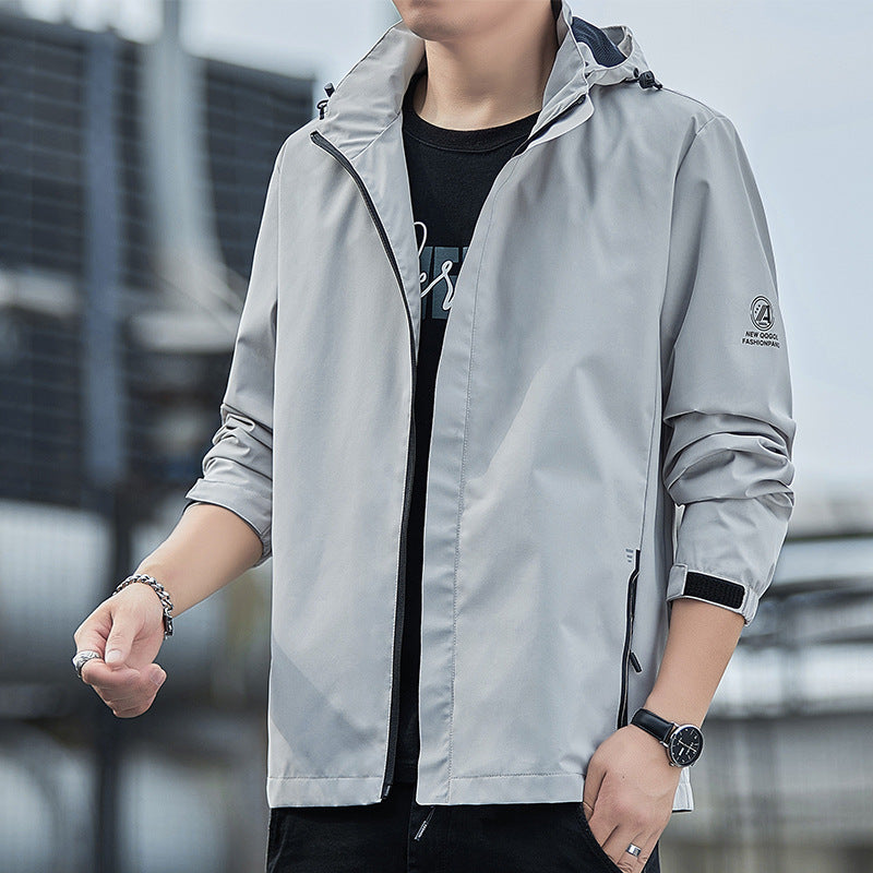 Herren Leichte Regenjacke mit verstellbarer Kapuze Drune