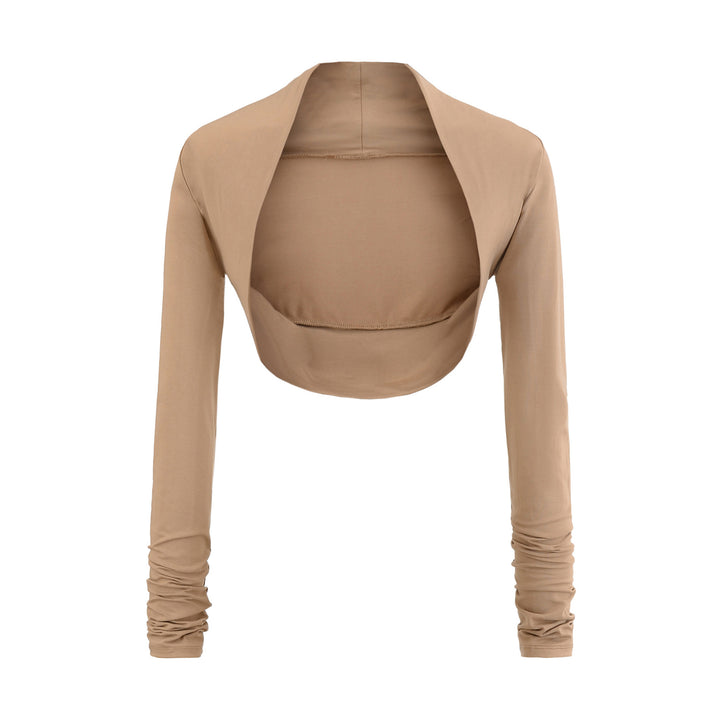 Damen Kurzbolero‑Shrug mit gerafften Langärmeln Drune