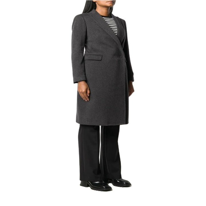 Damen Schlanker Tailoring-Longcoat mit Schalkragen, taillierter Nahtführung und verdeckter Knopfleiste Drune