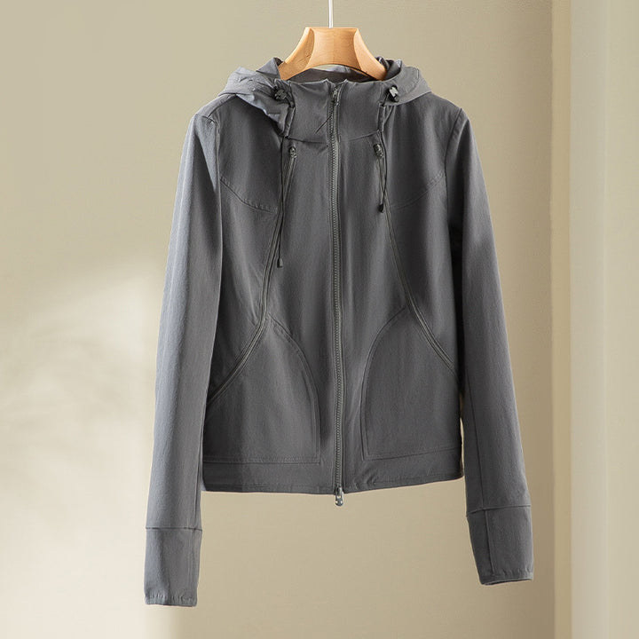Damen Kapuzen-Softshelljacke mit Zwei-Wege-Reißverschluss und ergonomischer Schnitt Drune