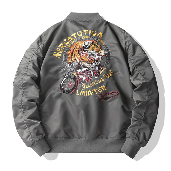 Herren Sportliche Bomberjacke mit vielen detaillierten Patches Drune