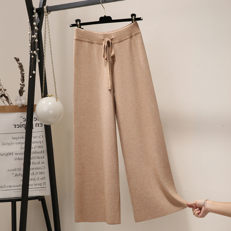 Damen Weite Rippstrickhosen Drune
