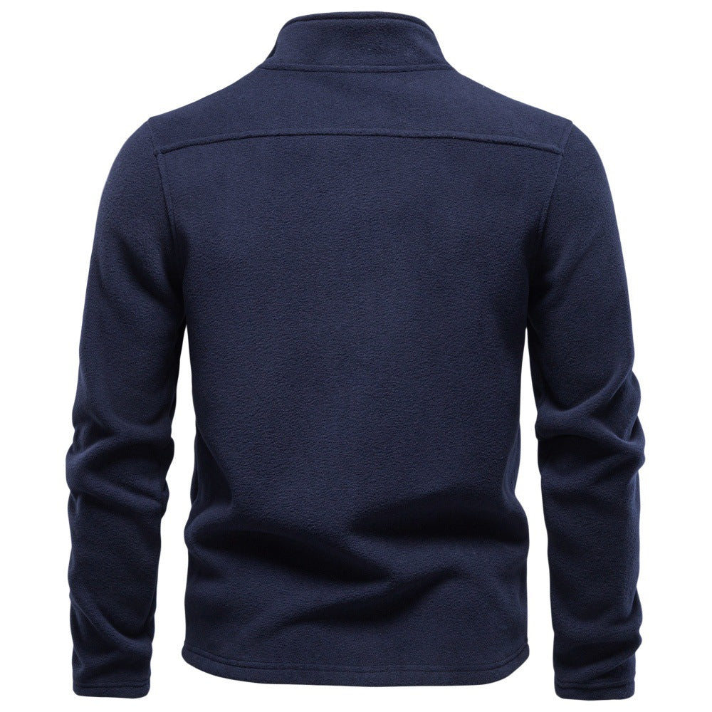 Herren Fleecejacke mit Stehkragen und durchgehendem Reißverschluss Drune