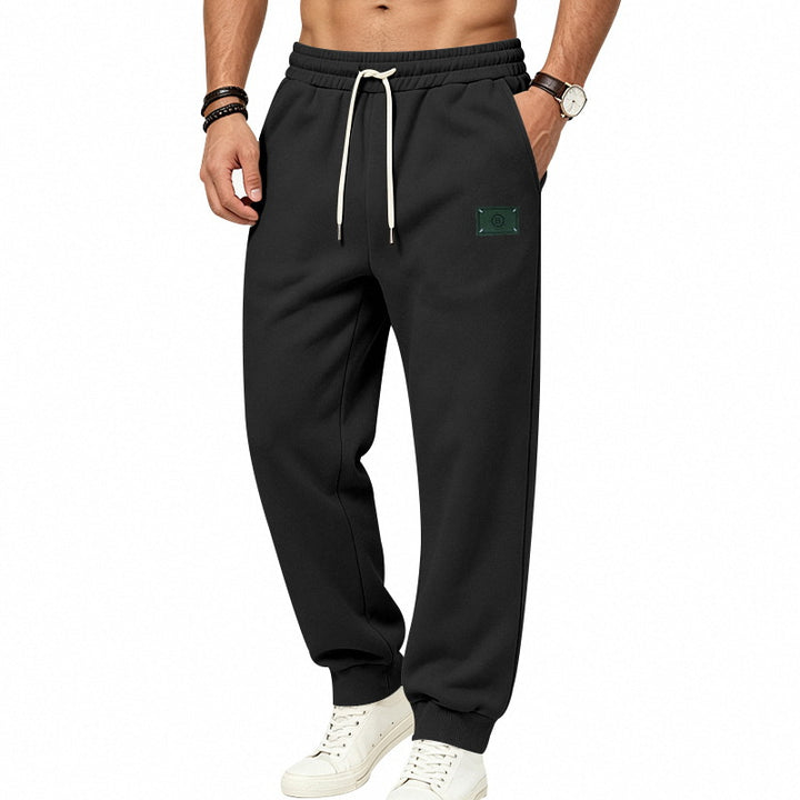 Herren Lockere Fleece-Jogginghose mit elastischem Bund, Kordel und Bündchen Drune