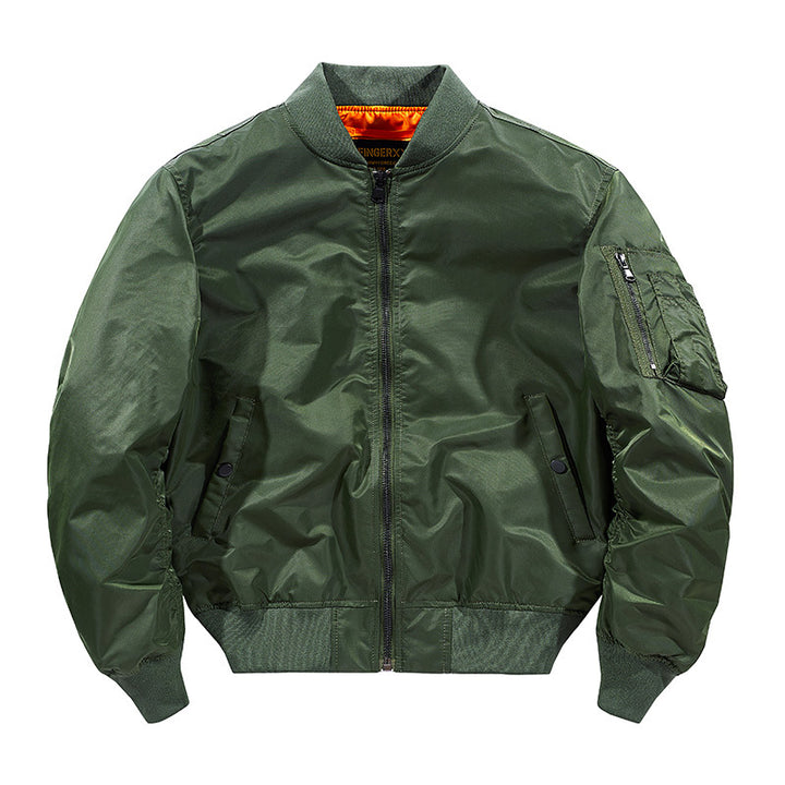 Herren  leichte isolierte Flug-Bomberjacke mit Utility-Tasche am Arm und Druckknopf-Eingangshandtaschen Drune