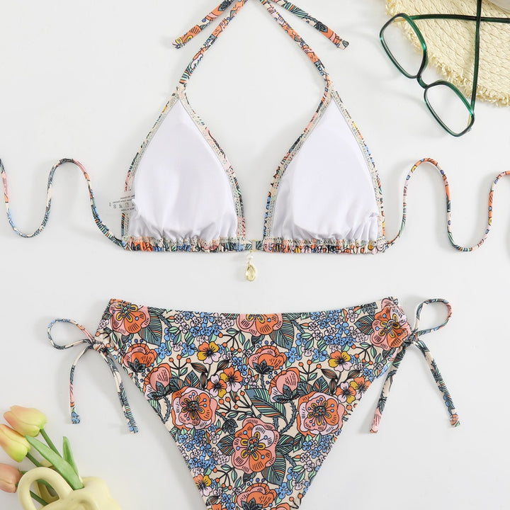 Damen Floral Design Bikini Drune