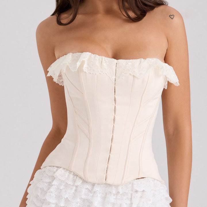 Damen Korsettoberteil mit Rüschenshorts Drune