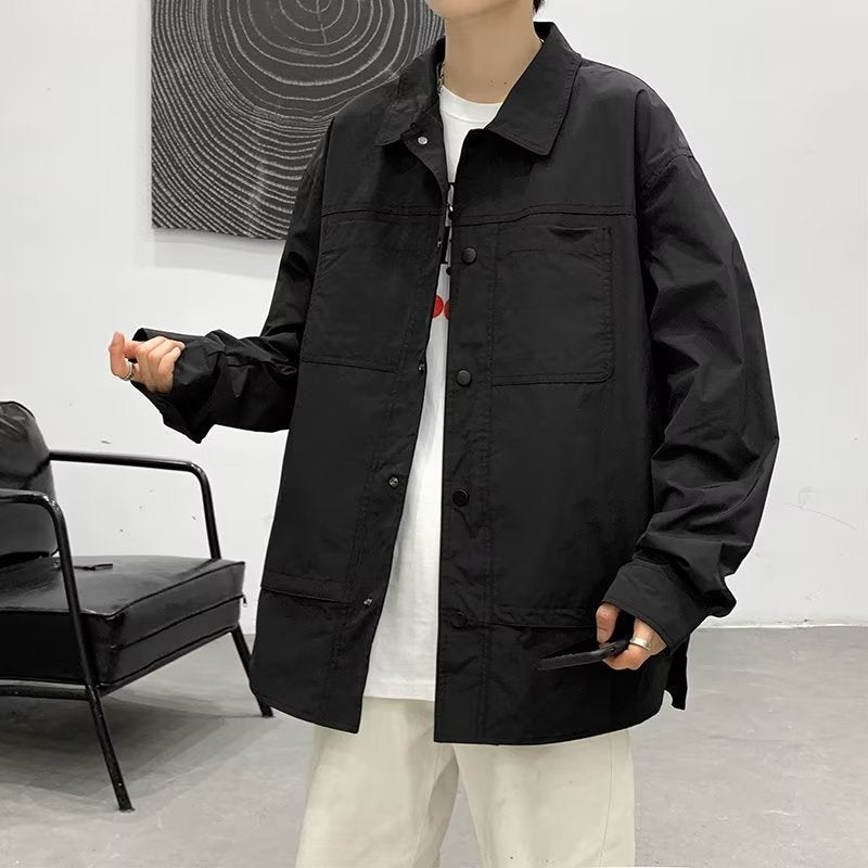 Herren lässige Utility-Jacke mit praktischen Taschen und modernem Schnitt Drune