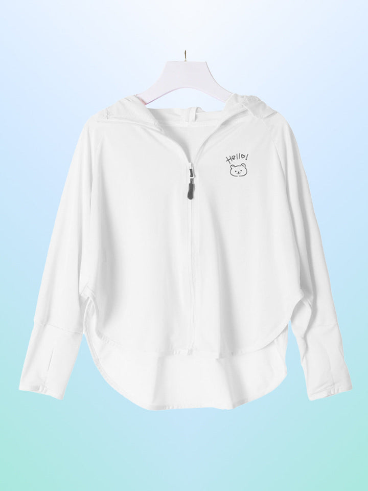 Damen sportliche UV-Schutzjacke mit Kapuze Drune