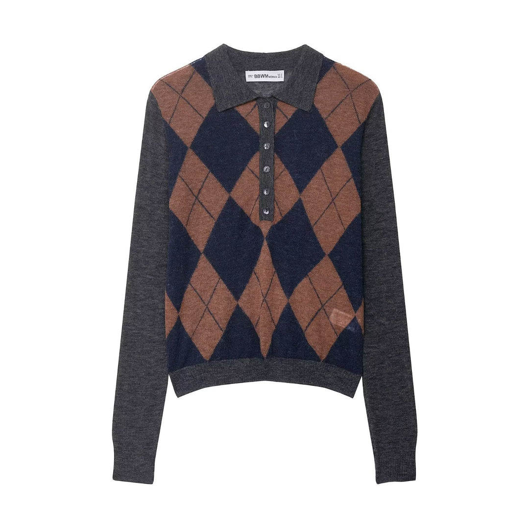 Damen Langarm-Polohemd Drune