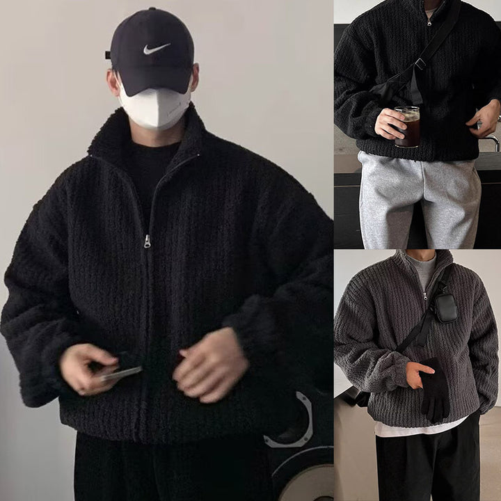 Herren Modische Oversized Jacke mit Stehkragen Drune