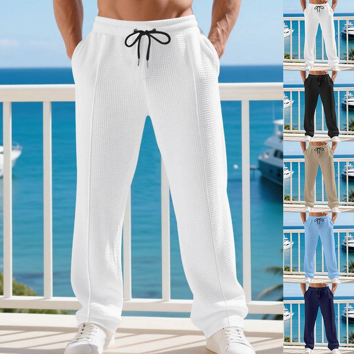 Herren Sportliche Freizeithose mit elastischem Bund und strukturiertem Gewebe Drune
