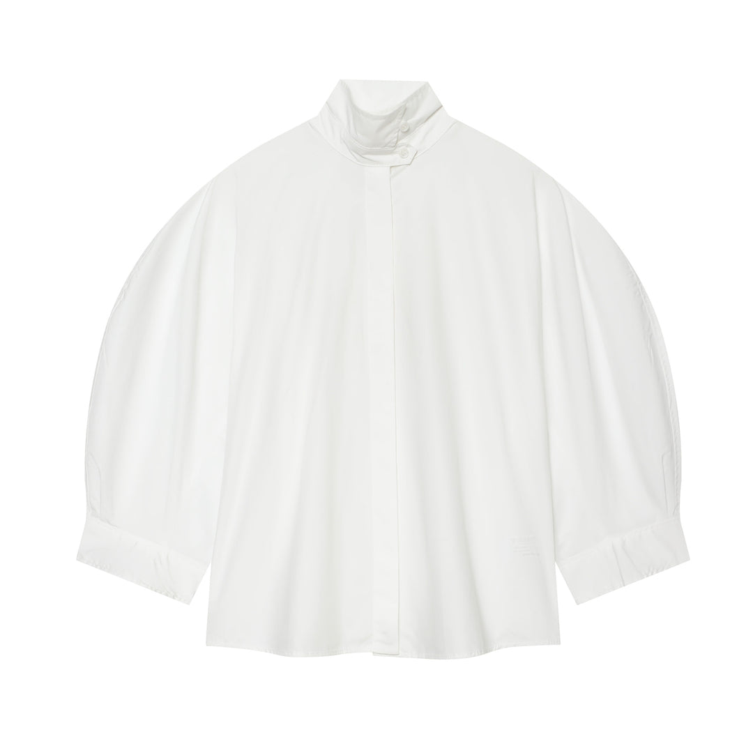 Damen nan Oversize Regenponcho mit Stehkragen und verdeckter Knopfleiste Drune