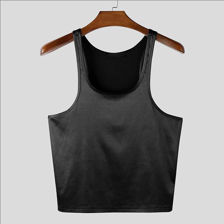 Damen nan tailliertes Glanz-Tanktop mit Racerback und feiner Nahtverarbeitung Drune