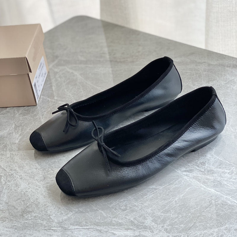 Damen Flache Ballerinas mit zierlichem Schleifenakzent Drune
