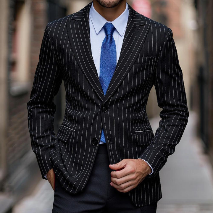 Herren Maßgeschneiderter Nadelstreifen Blazer Drune