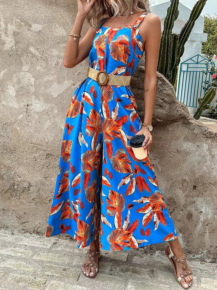 Damen Jumpsuit mit festlichem Blätterdesign Drune