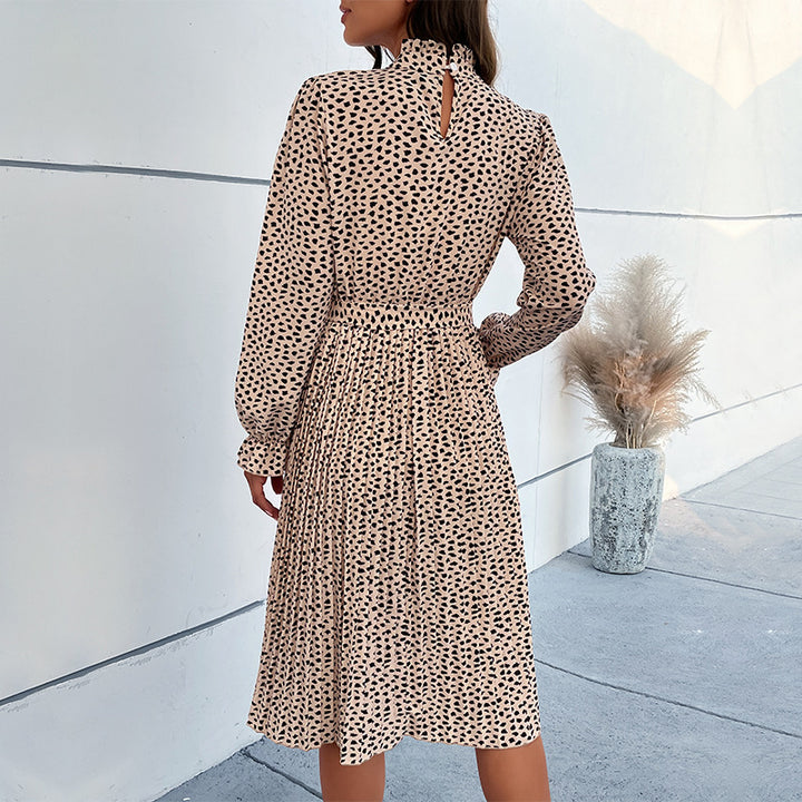 Damen Midi-Kleid mit Taillengürtel und Rüschendetails Drune
