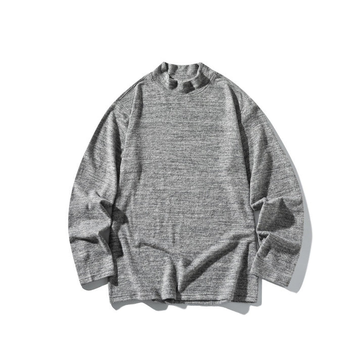Unisex Feinstrick-Mockneck-Pullover mit melierter Struktur und relaxed Fit Drune