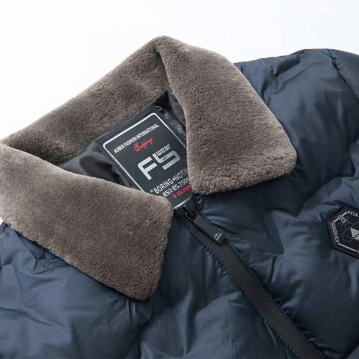 Herren nan gesteppte Thermojacke mit Kunstfellkragen winddicht wasserabweisend und mehreren Reißverschlusstaschen Drune